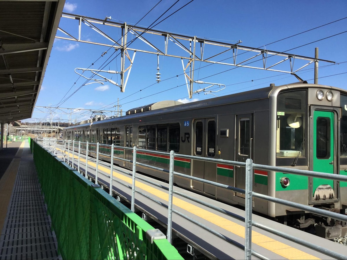 
小高駅の仮設ホームの写真